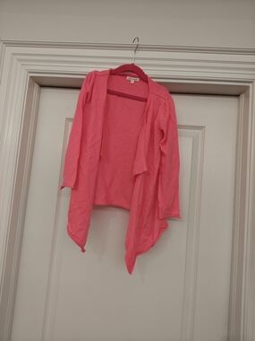 Girls' Neon Pink Open-Front Cardigan - Lightweight Layering